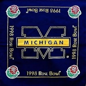 Rose Bowl 1998 University of Michigan Bandanna Original NEW Size is 20" by 20"Ro